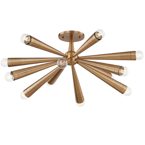 Troy Lighting Keanu Patina Brass LED Semi-Flushmount Light