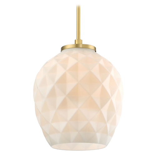 Designers Fountain Dita Brushed Gold Pendant Light with Bowl / Dome Shade