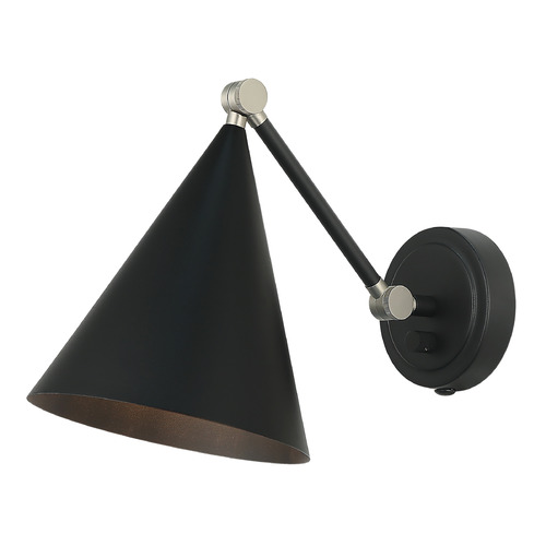 Matteo Lighting Pearson Matte Black Swing Arm Lamp