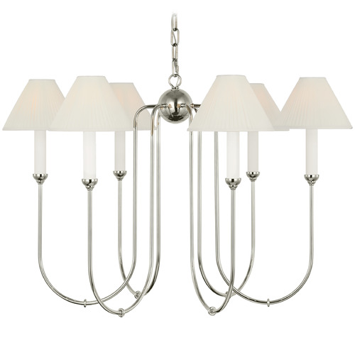 Visual Comfort Signature Collection Amber Lewis Ingela Polished Nickel LED Chandelier