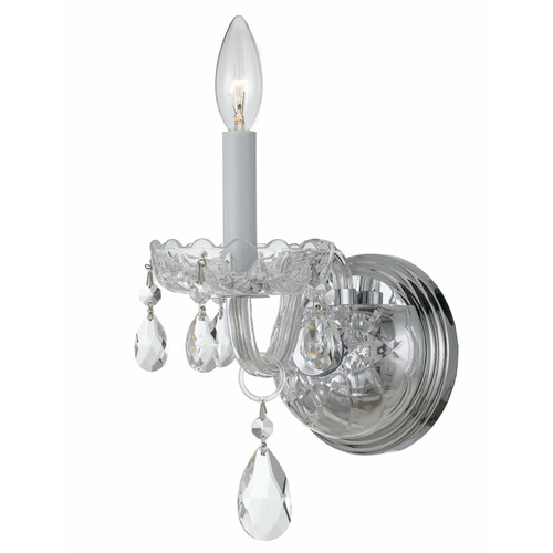 Crystorama Lighting Traditional Crystal Polished Chrome Sconce