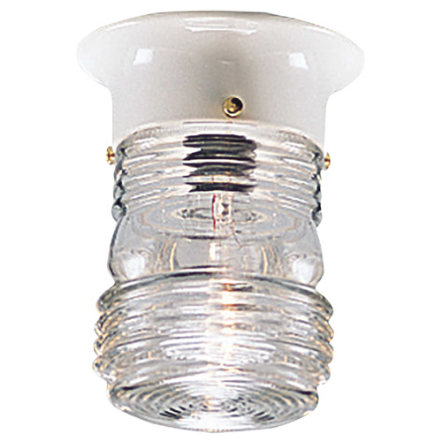 1-Light Outdoor Flush Mount from the Utility Lantern Collection in White Finish