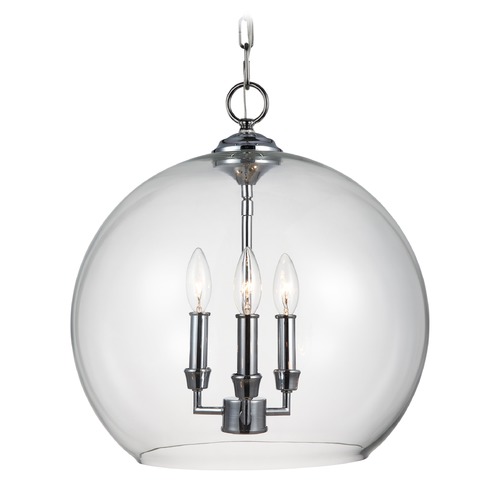 Visual Comfort Studio Collection Lawler 16-Inch Pendant in Chrome by Visual Comfort Studio F3155/3CH