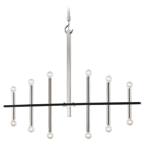 Mitzi by Hudson Valley Colette Polished Nickel & Black Chandelier by Mitzi by Hudson Valley H296812-PN/BK