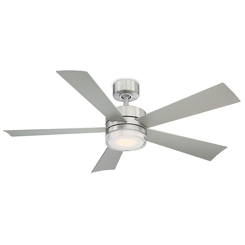 Modern Forms by WAC Lighting Wynd 52-Inch LED Outdoor Fan in Stainless Steel 3500K by Modern Forms FR-W1801-52L-35-SS