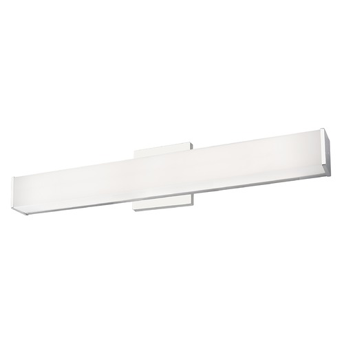 Modern Chrome LED Bathroom Light with White Shade 3000K 1615LM by Kuzco Lighting