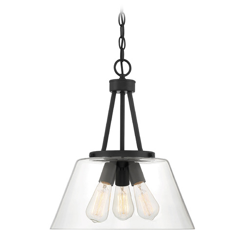 Savoy House Lighting Matte Black Pendant Light with Empire Shade