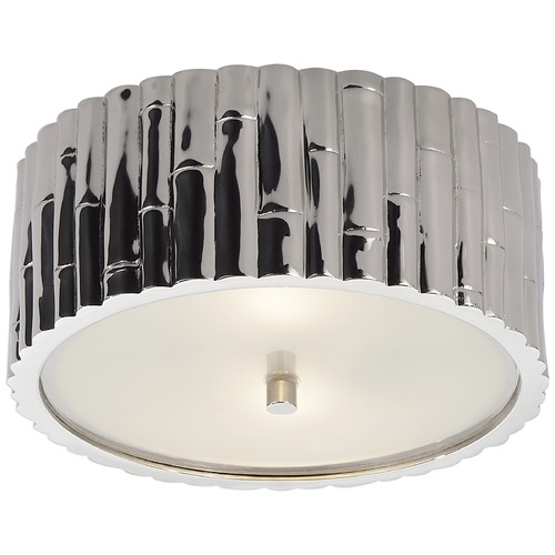 Visual Comfort Signature Collection Alexa Hampton Frank Small Flush Mount in Nickel by Visual Comfort Signature AH4004PNFG