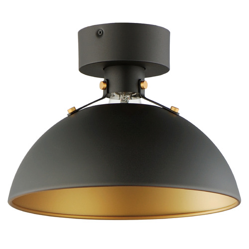 Maxim Lighting Dawn Antique Brass & Black Semi-Flushmount Light