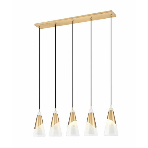 Z-Lite Aimie Modern Gold Multi-Light Pendant with Conical Shade