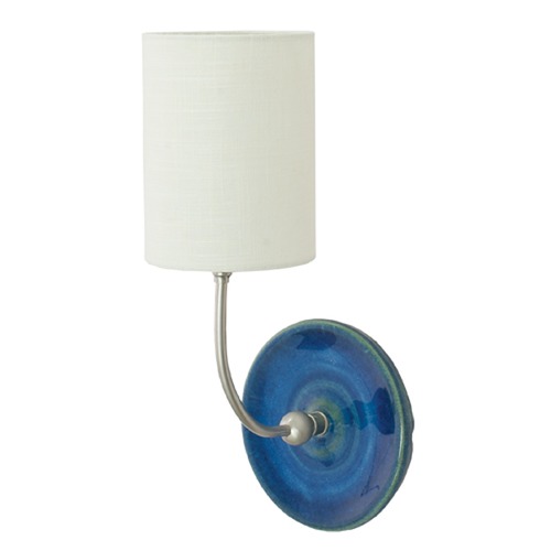 Scatchard Stoneware Blue Gloss Wall Lamp by House of Troy Lighting