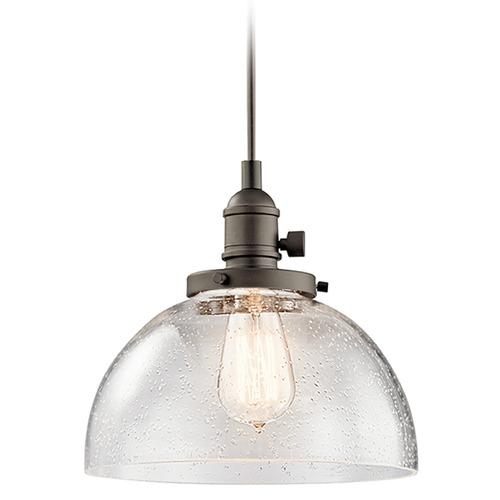 Kichler Lighting Seeded Glass Mini-Pendant in Bronze by Kichler Lighting 43853OZ