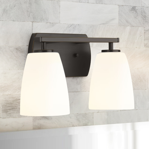 Leap Antique Bronze 2-Light Bathroom Light by Progress Lighting