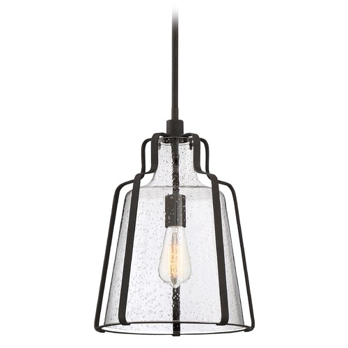 Quoizel Lighting Quoizel Lighting Haverford Rustic Black Pendant Light with Empire Shade QF5228RK