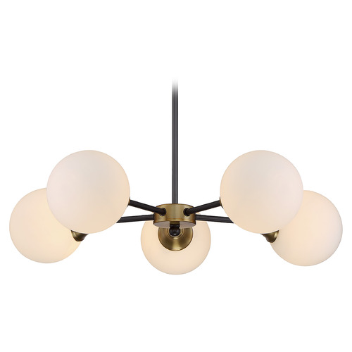 Meridian 26.75-Inch Chandelier in Oil Rubbed Bronze & Natural Brass by Meridian M10011-79