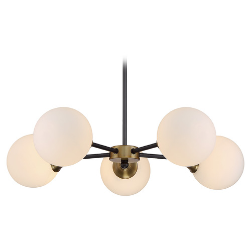 Meridian 26.75-Inch Chandelier in Oil Rubbed Bronze & Natural Brass by Meridian M10011-79