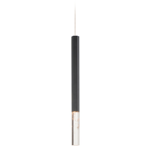 Diaphane 19.75-Inch LED Mini Pendant in Black by ET2 Lighting