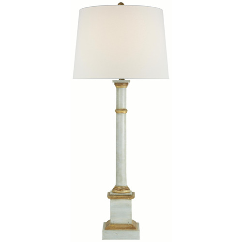 Visual Comfort Signature Collection Sjosephine Light Blue Table Lamp with Drum Shade
