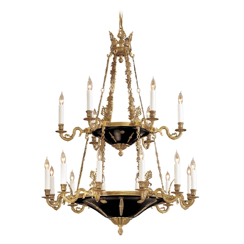 Chandelier in Dore Gold & Black Accents by Metropolitan Lighting