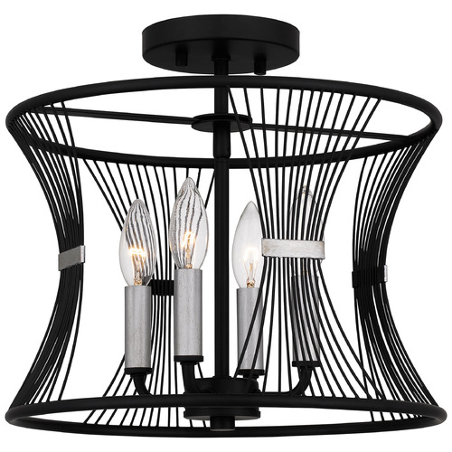 Quoizel Lighting Quoizel Lighting Leiland Matte Black Semi-Flushmount Light LEI1714MBK