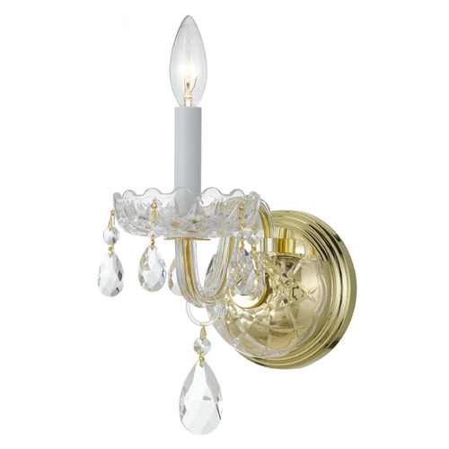 Crystorama Lighting Traditional Crystal Polished Brass Sconce