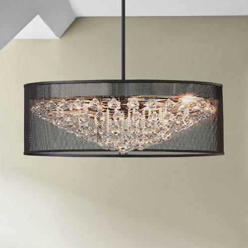 Fiona 30-Inch Crystal Chandelier in Black by Fredrick Ramond
