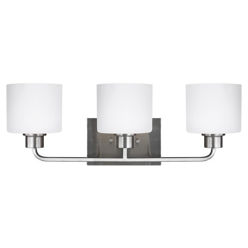 Canfield Brushed Nickel Bathroom Light by Generation Lighting