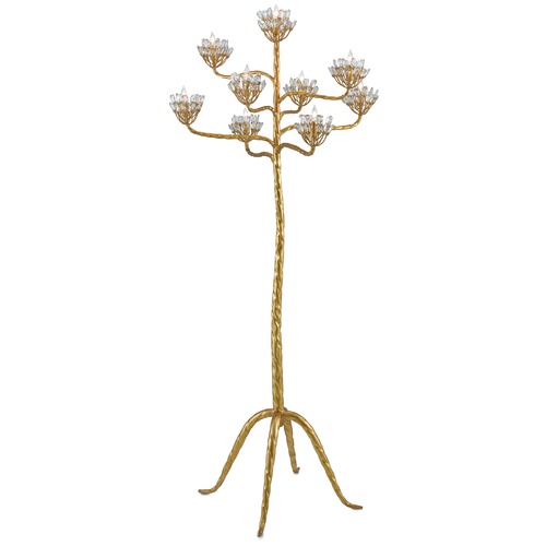 Agave Americana Floor Lamp in Gold Leaf by Currey & Company