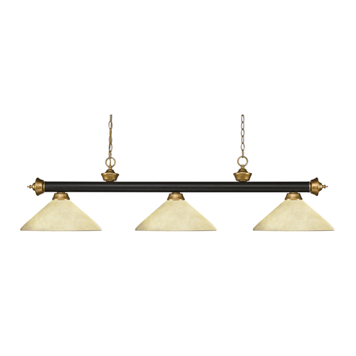 Z-Lite Riviera Bronze & Satin Gold Billiard Light by Z-Lite 200-3BRZ+SG-AGM14