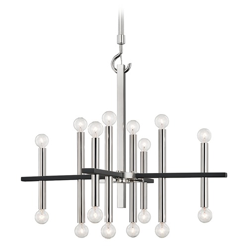 Mitzi by Hudson Valley Colette Polished Nickel & Black Chandelier by Mitzi by Hudson Valley H296816-PN/BK