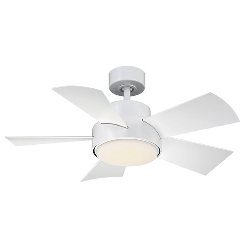 Modern Forms by WAC Lighting Modern Forms Vox Matte White LED Ceiling Fan with Light FR-W1802-38L-35-MW