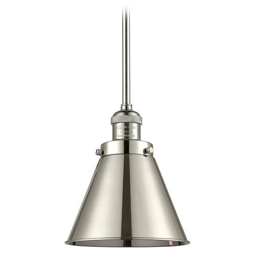 Innovations Lighting Innovations Lighting Appalachian Polished Nickel Mini-Pendant Light with Conical Shade 201S-PN-M13-PN