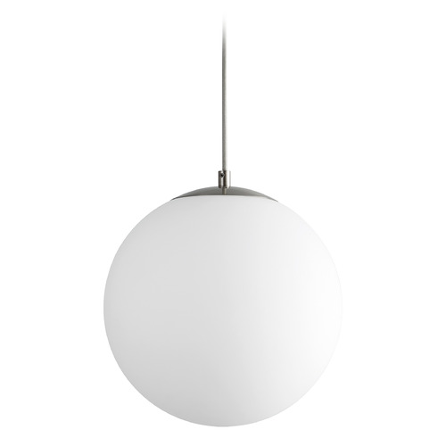 Luna 12-Inch LED Globe Pendant in Satin Nickel by Oxygen Lighting