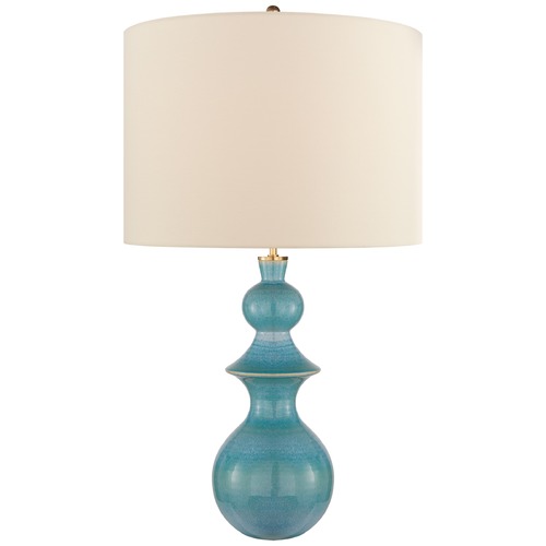 Visual Comfort Signature Collection Kate Spade New York Saxon Lamp in Sandy Turquoise by Visual Comfort Signature KS3617STUL