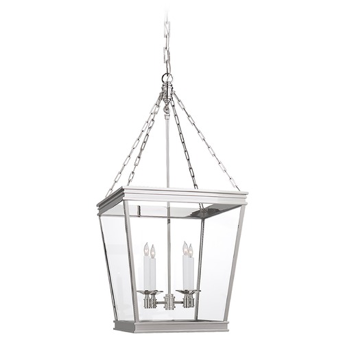 Visual Comfort Signature Collection Chapman & Myers Launceton Square Lantern in Nickel by Visual Comfort Signature CHC5611PNCG