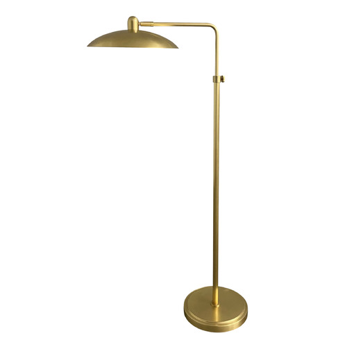 House Of Troy Ridgeline Natural Brass LED Floor Lamp with Bowl / Dome Shade