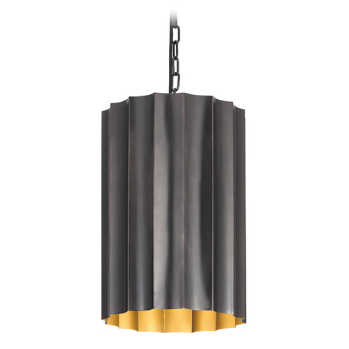 Maxim Lighting Allegra Gunmetal & Gold Pendant Light with Scalloped Shade