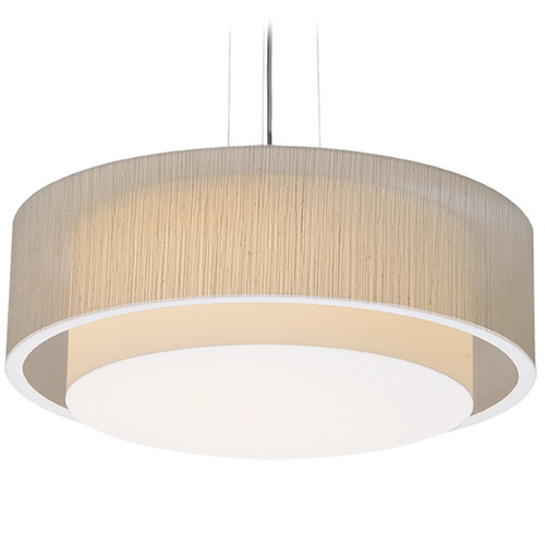 Afx Lighting Sanibel Satin Nickel LED Pendant Light with Drum Shade