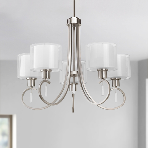 Progress Lighting Invite Chandelier in Brushed Nickel by Progress Lighting P4696-09