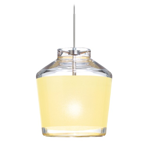 Besa Lighting Besa Lighting Pica Satin Nickel LED Mini-Pendant Light with Urn Shade 1XT-PIC6CR-LED-SN