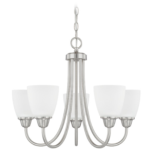 Trenton 21-Inch Chandelier in Brushed Nickel by HomePlace Lighting