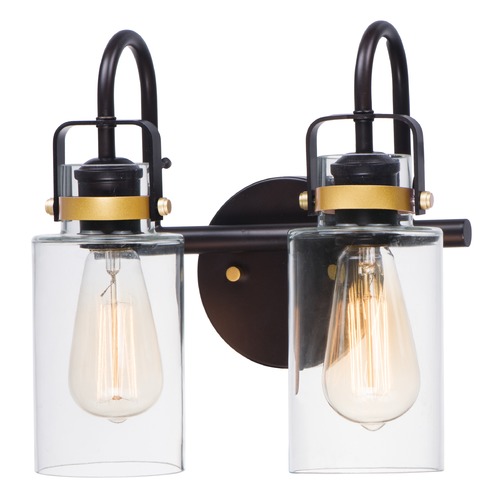 Maxim Lighting Magnolia Bronze & Gold Bathroom Light by Maxim Lighting 30171CLBZGLD