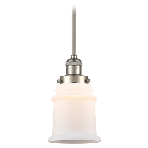 Innovations Lighting Innovations Lighting Canton Brushed Satin Nickel Mini-Pendant Light with Bell Shade 201S-SN-G181