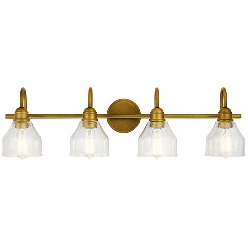 Avery 33.25-Inch Natural Brass Vanity Light by Kichler Lighting