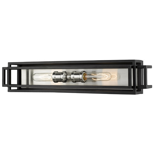 Titania Black & Brushed Nickel Vertical Bathroom Light by Z-Lite
