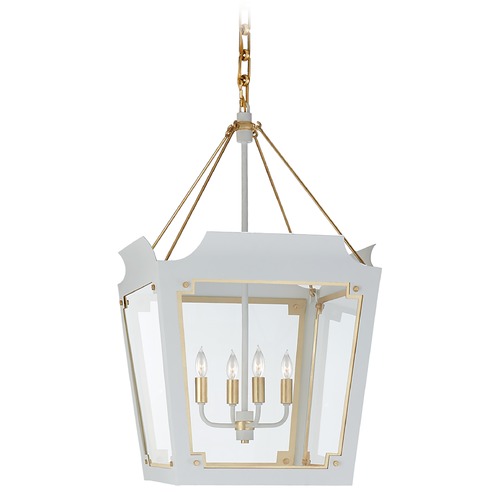 Visual Comfort Signature Collection Julie Neill Caddo Lantern in White & Gild by Visual Comfort Signature JN5020SWGCG