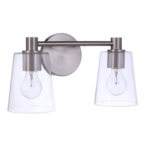 Craftmade Lighting Emilio Brushed Polished Nickel Bathroom Light by Craftmade Lighting 12615BNK2