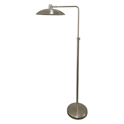 House Of Troy Ridgeline Satin Nickel LED Floor Lamp with Bowl / Dome Shade