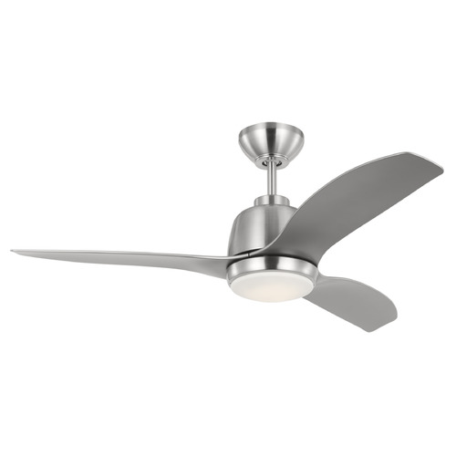 Visual Comfort Fan Collection Avila 44 LED Brushed Steel LED Ceiling Fan with Light
