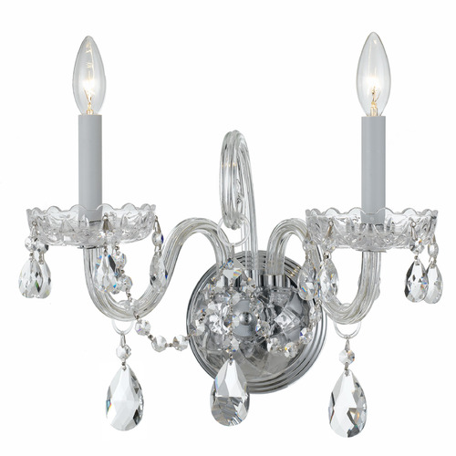 Crystorama Lighting Traditional Crystal Polished Chrome Sconce
